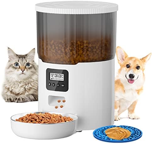 Alimentador de gatos automáticos, whdpsetas de estimação de alimentos secos para gatos e cães, alimentador de