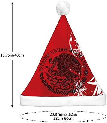 México bandeira de águia engraçada adultos luxuoso chapéu de santa iluminar chapéu de natal para