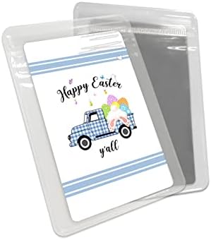 Caminhão azul de Páscoa da Primavera Ocomster com ovos coloridos espelho compacto Mini espelho de cartão,
