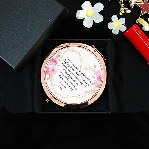 Presentes da mãe do noivo ， Rose Gold Gold Compact Mapéu Espelho de Aniversário Casamento Idéias para Mãe da Noiva