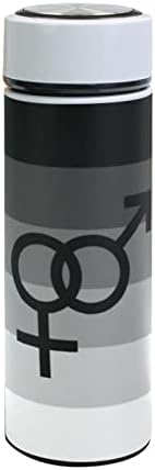 Garrafa de água da bandeira do orgulho bissexual - aço inoxidável e isolado a vácuo - boca larga