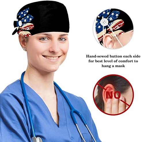 Cap de mulheres e homens com cabelos com cabelos arco e girassol American Flag American Working Hat One