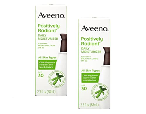 Aveeno Active Naturals Radiosamente Radiant Diário Hidratante SPF-30, UVA/UVB Proteção solar, garrafas de 2,5 onças