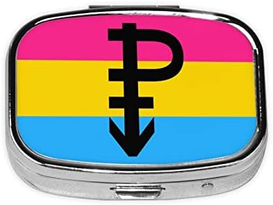 Bandeira do orgulho pansexual com P Square Mini Pill Caso Caso Medicina Organizador de Compartimentos