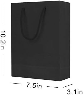 Sacos de presente de papel preto deesoo, sacos de presente de 20pcs 7.5x3.1x10.2 pequenos sacos de presente de