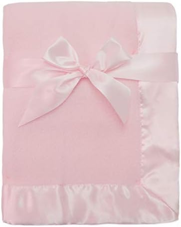 Cobertor de lã American Baby Company 30 x 40 com 2 acabamentos em cetim, rosa, para meninas