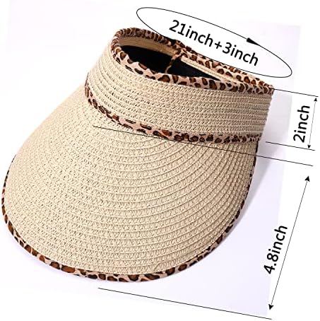 Sun Visor Hat Hat Womens Beach Stravo Chapéu de Ponytail Pesca Pesca Hat de Verão
