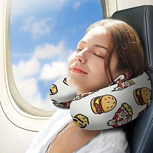 Hambúrgueres e travesseiros de viagem de pizza Cabeça e suporte de pescoço Memória de almofada em forma