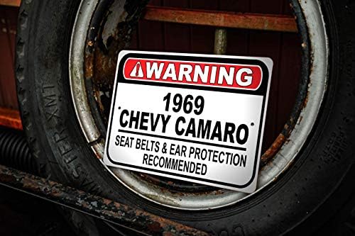 1969 69 Chevy Camaro Seat Belt Recomendado Recomendado de carro, placa de garagem de metal, decoração