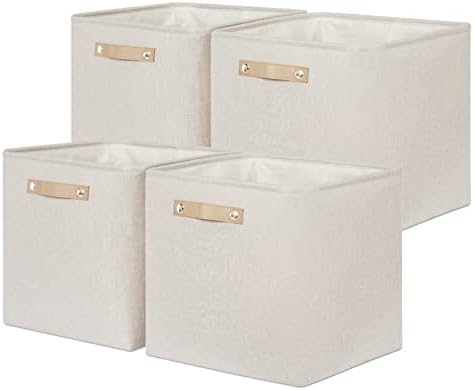 Cubos de armazenamento de tecido bidtakay cestas grandes 13x13 Conjunto de 4 caixas de armazenamento