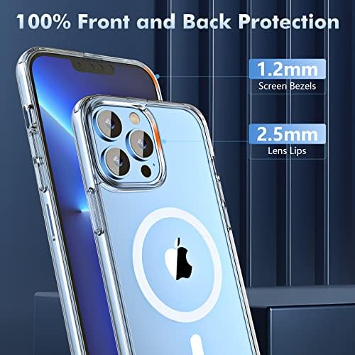 Kimguard [5 em 1 Magnético claro para o iPhone 13 Pro Case, com 2 protetor de tela de vidro temperado