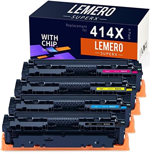 Lemerosuperx Remanufacured Toner Cartuction Substituição para HP 414X 414A W2020X W2021X Trabalho para