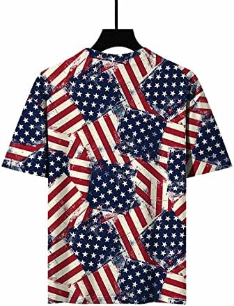 4 de julho Cadeiras T para Women USA Flag Stars Stripes Tops patrióticos Manga curta Quarto dia T-shirt