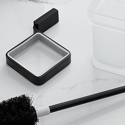 Escovas de vaso sanitário Novoe e suporte de parede de escova de loo sem escovas de parede sem perfuração de alumínio/vidro