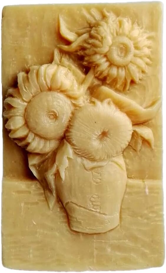 Girassóis de molde de silicone de molde de cera de plascão de argila argila floral van gogh