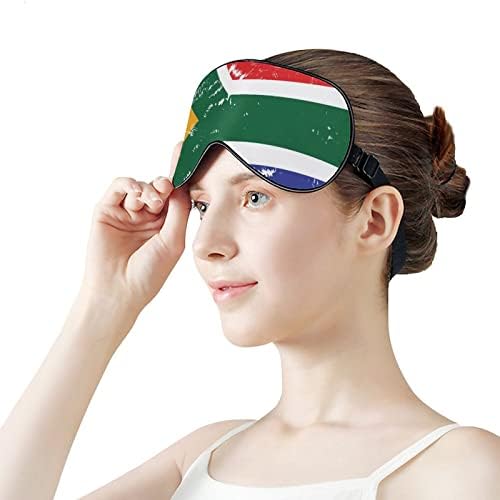 Máscara do sono da bandeira sul -africana Tampa de máscara de olho macio de sombra eficaz com uma alça