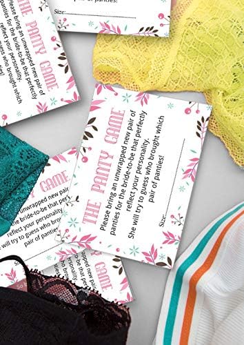 Inkdotpot White Girls Night Out Out Bachelorette Party Party Panty Game Floral Bridal Shower