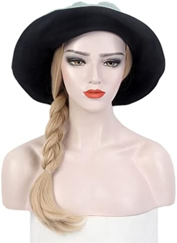 Adquirir chapéu de cabelo feminino de moda um chapéu de pescador de sombra verde peruca longa peruca
