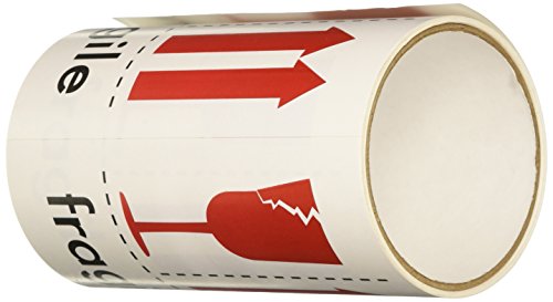 Etiquetas de embalagem de remessa de tapecase frágeis , vermelho/branco - 50 por pacote