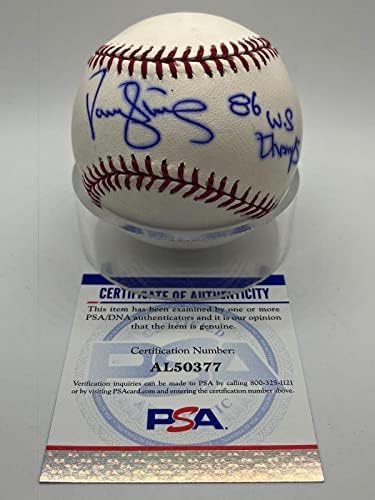 Darryl Strawberry 86 WS Champs Mets assinou autógrafo OMLB Baseball PSA DNA *77 - Bolalls autografados