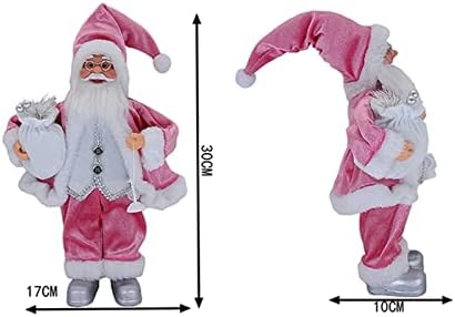 Decorações de Natal Pifude Papai Noel Doll Doll Ornament Pink Standing Pose Gift Pingente de Natal