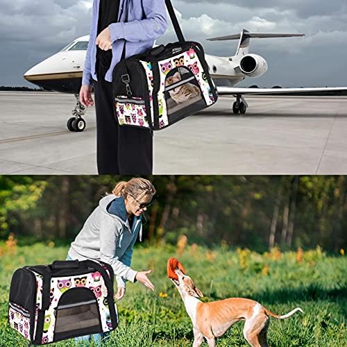 Portador de animais de estimação corujas rosa transportadoras de viagem para animais de estimação