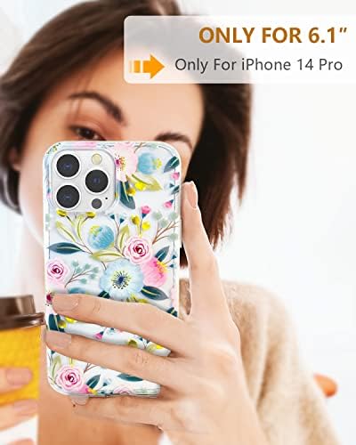 Scorpify iPhone 14 Pro Case para design floral de hibisco, capa de telefone à prova de choque de flores