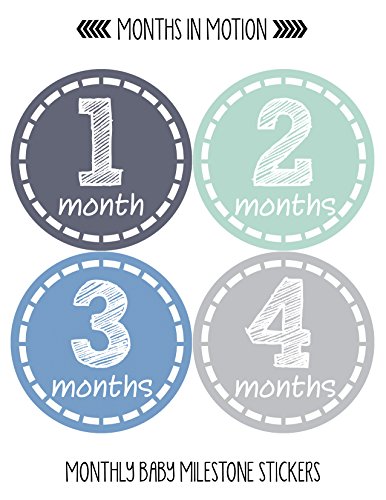 Meses in Motion Baby Monthly Stickers - Baby Milestone Stickers - Recém -nascidos Adesivos - adesivos de