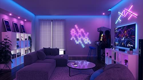 Linhas nanoleafs wifi smart rgbw 16m+ cor led led e decoração home decoração luminárias de parede