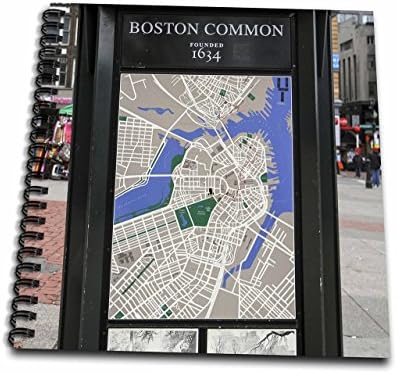 Mapa de rosa 3d e quiosque histórico no livro de desenho comum de Boston