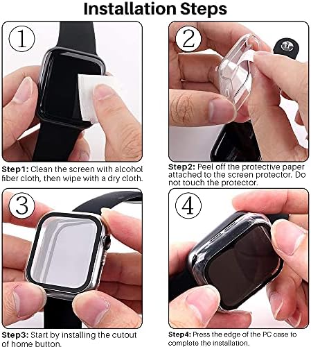 Hankn 2 pacote limpo de 40 mm compatível com a série Apple Watch Series 6 5 4 se 40mm de protetor de tela