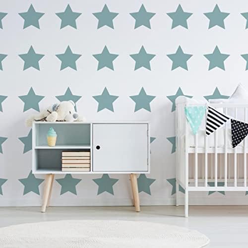 40x Blue Star Starters - Decoração de decoração do chá de bebê Decalque de parede de vinil - etiqueta de berçário