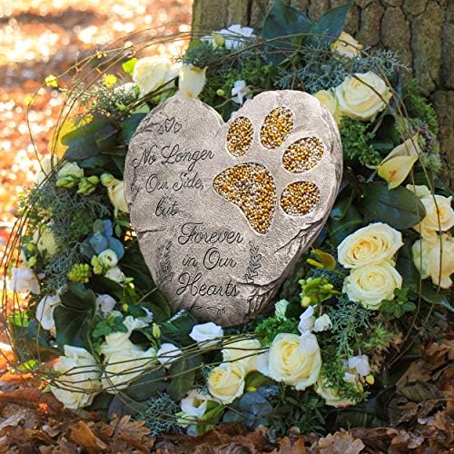 Pedra Memorial Obsi Pet - Gray | Prinha de pata de coração de pedra para cães ou gatos | Presentes de memória para