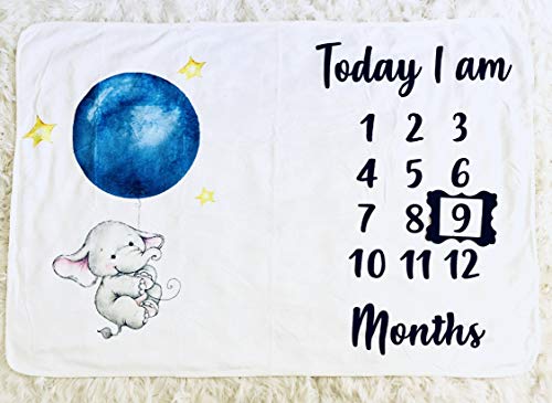 Baby Monthly Milestone Blain for Baby Boy Blanket, Baby Photo Blain para chá de bebê recém -nascidos, cobertor