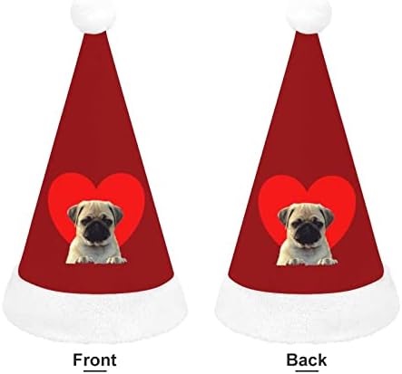 Bulldog Heart Christmas Hat Christmas Hat de Papai Noel Decorações engraçadas de Natal