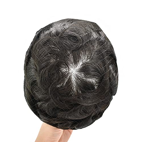 Toupe de cabelos para homens peças de cabelo humano reais renda suíça de renda dianteira masculina penteada