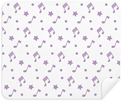 Purple Small Stars Music Notes Limping Ten Cleaner 2pcs Camurça Fabric