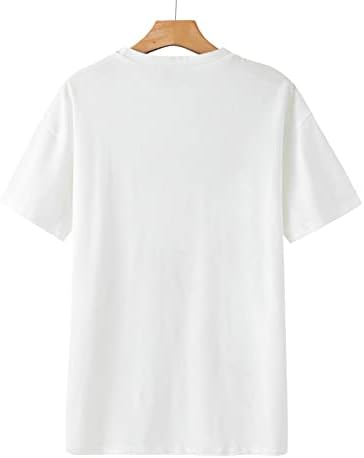 Camiseta da blusa para o outono feminino verão 2023 Roupas Trendy Short Manves Crewneck Graphic Basual