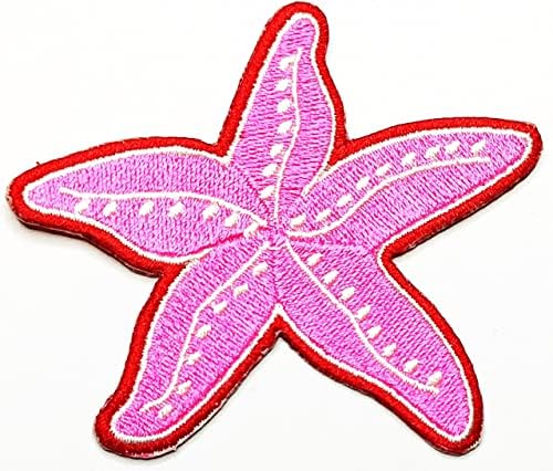 ONEX 3PCS. Rosa Starfish Sea Star Patches Appliques de Appliques Bordado Bordado Bordado Costura para Mochilas