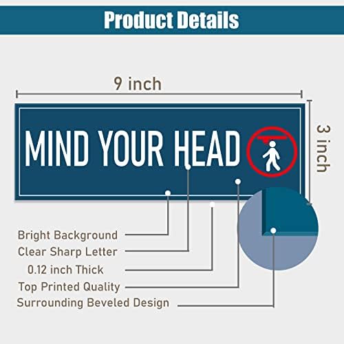 Mantenha -se seu sinal de cabeça 9 x3 azul - decalque de parede de sinal de spot self stick para