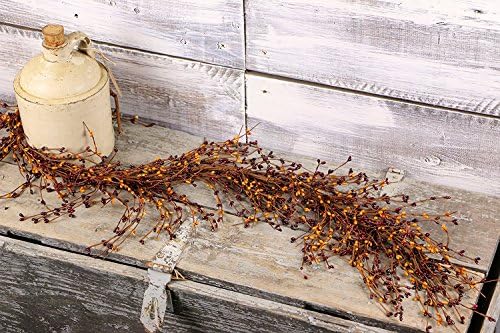 Borgonha Old Gold Gold Berry Garland Country Primitive Floral Craft Decor