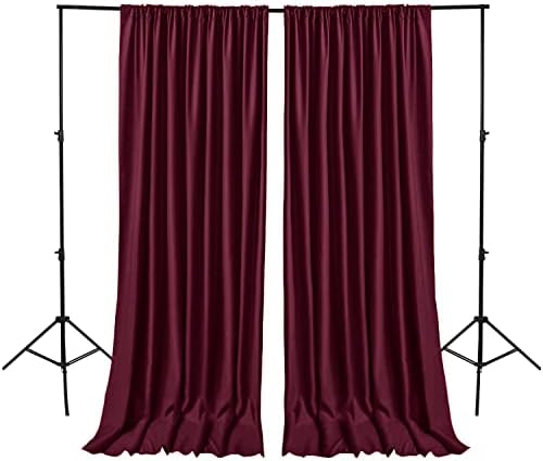Cortinas de cenário de Borgonha hiasan para festas, cortinas de pano de fundo de fotografia de poliéster