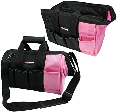 Melotough Pink Women Women Tool Saco com alça de ombro aberto Top Wide Bocal Storage Comércio Saco Organizador