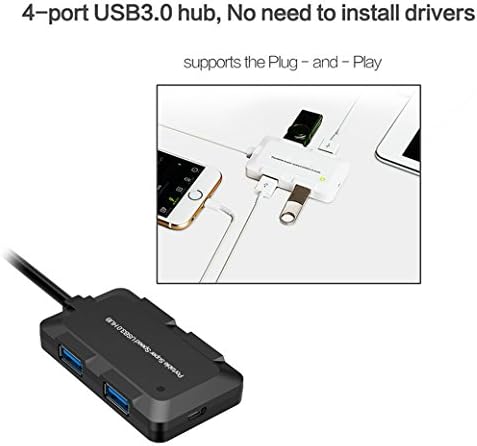 Helläd 4-Porta USB 3.0 Ultra Slim Data Hub para MacBook, Mac Pro / Mini, IMAC, Surface Pro, XPS,