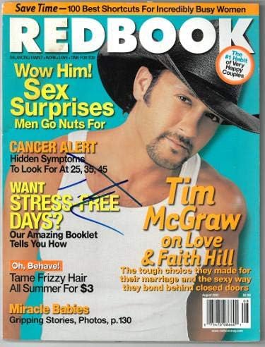 Tim McGraw assinou a revista RedBook Full Agosto de 2003 Stain- DD63024 - JSA Certified - Revistas de música