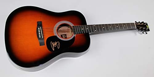 Chris Young Neon Authentic assinado Autographed Natural Wood 41 'Tamanho completo da guitarra acústica LoA