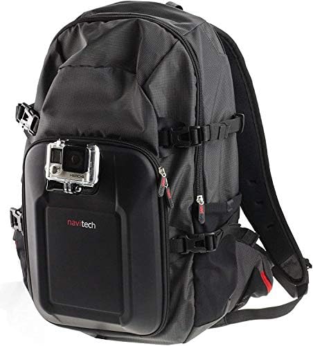Backpack da câmera de ação da Navitech e kit de combinação de acessórios 8-em-1 com cinta de tórax integrada-compatível