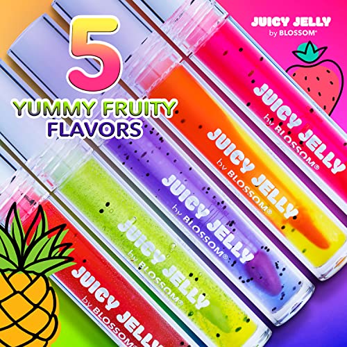 Blossom Jelly Jelly Hidratante Cuidado Lip Cuidado Frua Nouring Oil com Aplicador de Varinha de Doe Fend, 0,09