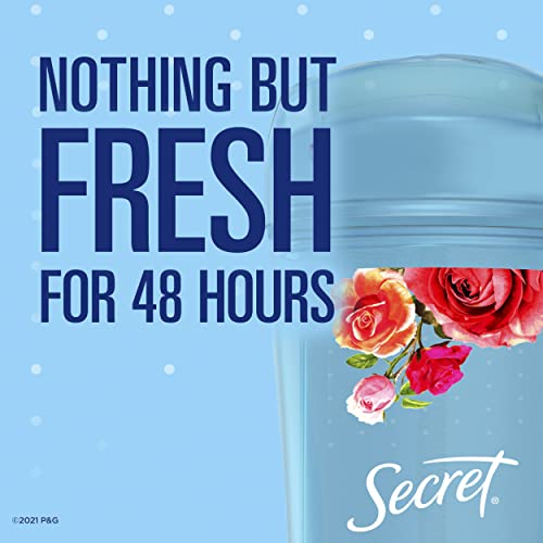 Antiperspirante secreto e mulheres desodorantes, perfume de rosa delicado, gel claro 3,4 oz