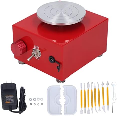 Roda de cerâmica elétrica, estrutura compacta vermelha Roda de cerâmica pequena 2000 rpm 100-240V com
